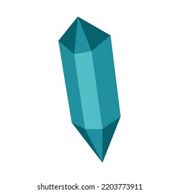 Faceted crystal on a white background. vector illustration