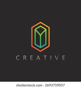 Diseño de logotipo de Vector de cristal de diamante facetado adecuado para joyería exclusiva o empresa de piedras preciosas
