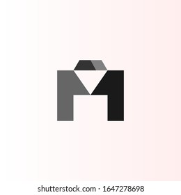 Faceted Diamond Stone Display Case Vector Logo.