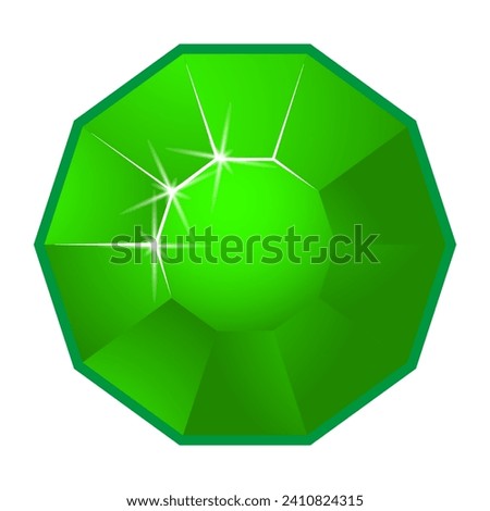Faceted emerald line icon. Precious stones, jewelry, costume jewelry, valuables, wealth, treasures, bank, luxury. Vector icon for business and advertising