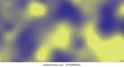 Faceted geometric surfaces merge through transparent overlays, creating a multidimensional visual effect. The yellow and blue palette delivers a fresh contemporary appearance for commercial and creative applications.