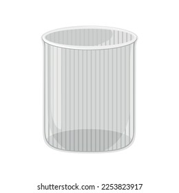 Vidrio con facetas sobre un fondo blanco. Sencillo. Arte plano. Artículos para beber. La vajilla. Textura vectorial. Elemento aislado. Solo. Ilustración. Icono. 