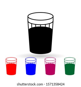 Faceted glass of vodka multi color icon. Simple glyph, flat vector of russia icons for ui and ux, website or mobile application