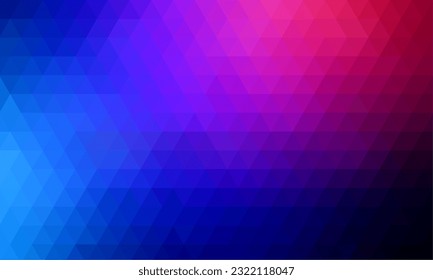 Faceted Polygon Surface With Blue to Pink Color Transition Composition.