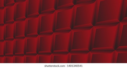 Faceted red panels. Abstract background. Background of quadrangles. Geometric shapes. Business card. Banner. Vector graphics