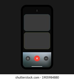 FaceTime Two Person Video Call Mobile Interface Concept. UI Vector Illustration
