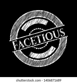 Facetious chalk emblem written on a blackboard. Vector Illustration. Detailed.