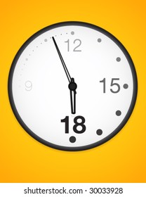 Facetious office wall clock. High-detailed vector artwork.