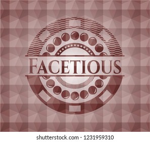 Facetious red seamless geometric emblem.