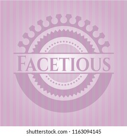 Facetious retro style pink emblem