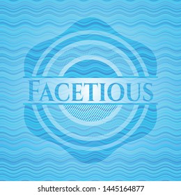Facetious water wave concept badge. Vector Illustration. Detailed.