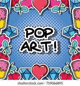 fachion pop art patch background design