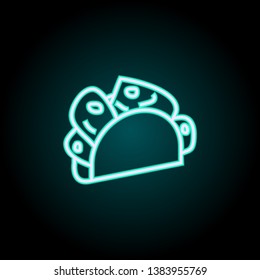fachitos neon icon. Elements of fast food set. Simple icon for websites, web design, mobile app, info graphics