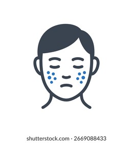 Facial Acne Pustules Icon Isolated On White Background
