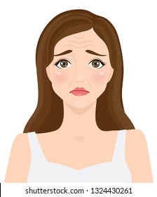 Facial aging vector illustration