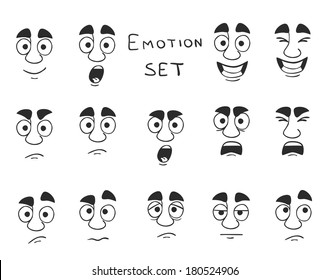 Facial Avatar Emotions Icons Set Expressing Stock Vector (Royalty Free ...