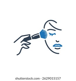 Facial Blush Application Icon Isolated On White Background