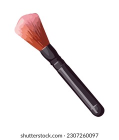 facial blush brush, illustration vector icon isolated