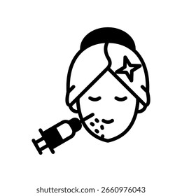 Icono de cuidado facial Ilustración vectorial mixta