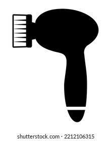 Facial cleansing brush. Black vector icon