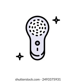 Facial cleansing brushes color icon. Skincare, scrubbing, exfoliating, removing blackhead, massaging, remove makeup, dead skin cells, unclog pores. Isolated vector simple sign.