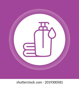 Facial cleansing color button icon. Skin care. Isolated vector element. Outline pictogram for web page, mobile app, promo.