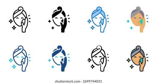 Facial cleansing icon set multiple style collection 
