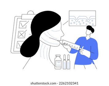 Facial contouring abstract concept vector illustration. Facial sculpting, aesthetic cosmetic procedure, medical face contouring, slimming correction machine, plastic surgery abstract metaphor.