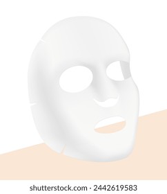 Facial cosmetic mask mockup. Vector illustration on colour background. Can be use for template your design, presentation, promo, ad. EPS10.