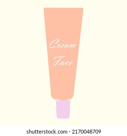 Facial cream bottle, facial skin care massage and self care. Vector illustration with bottles of facial products