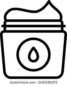 facial cream icon illustration design with outline, this is not made from any AI generation