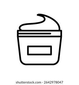Facial cream icon outline set sign