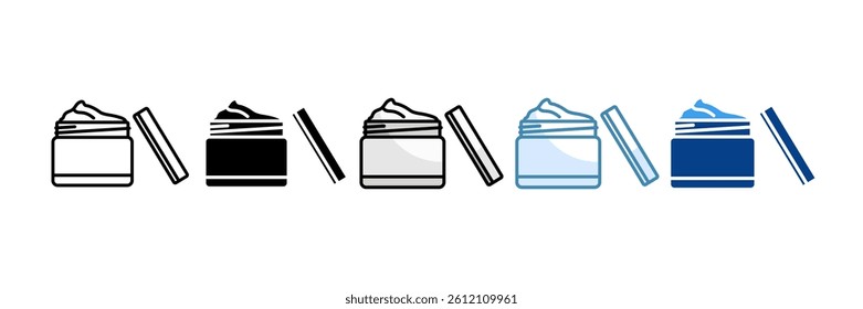 Facial Cream Icon Set Multiple Style Collection