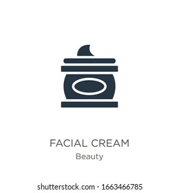 Facial cream icon vector. Trendy flat facial cream icon from beauty collection isolated on white background. Vector illustration can be used for web and mobile graphic design, logo, eps10