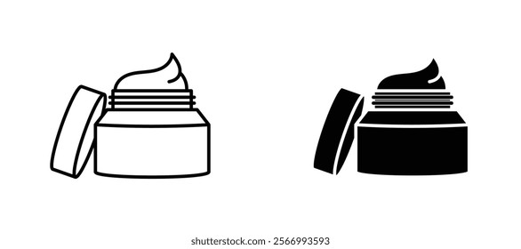 Facial cream icons in outline and fill. vector illustration for ui.