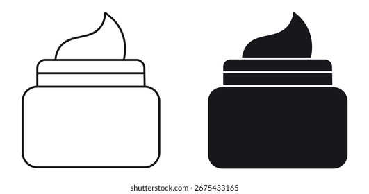 Facial cream jar icon set, vector illustration .