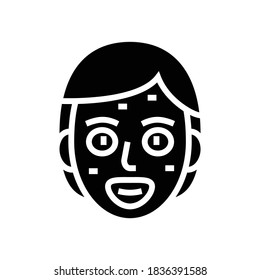 facial cream mask glyph icon vector. facial cream mask sign. isolated contour symbol black illustration