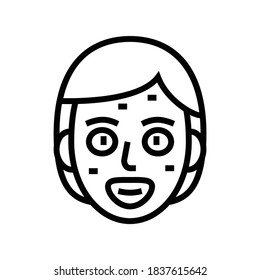 facial cream mask line icon vector. facial cream mask sign. isolated contour symbol black illustration