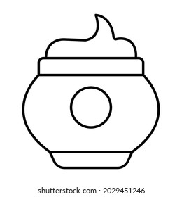 Icono vector de negrita de esbozo de crema facial que se puede modificar o editar fácilmente  