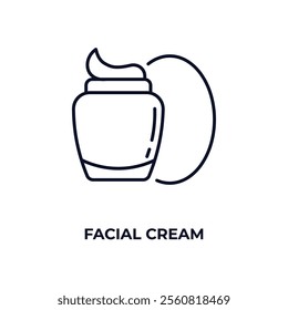 facial cream outline icon. Linear vector from beauty concept. Thin line facial cream icon isolated on white background