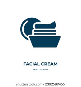 facial cream vector icon. facial cream, beauty, cream filled icons from flat beauty salon concept. Isolated black glyph icon, vector illustration symbol element for web design and mobile apps