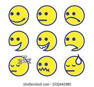 facial emoticons, vector ilustration, white background