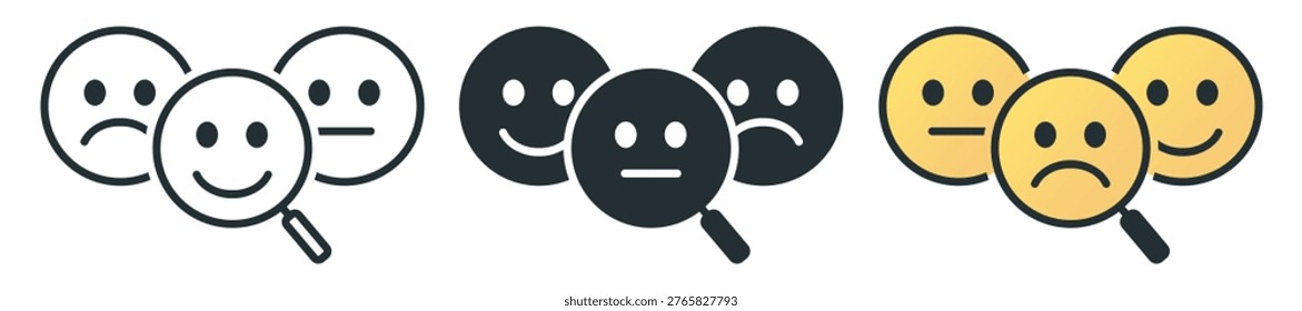 Facial Emotion Detection Icon. Vector Illustration