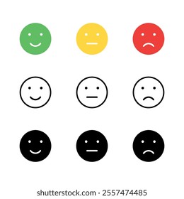 Facial Emotion Feedback Icon Set Vector Design.