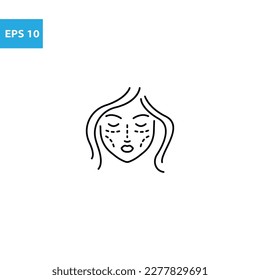 Facial esthetic outline icon Vector illustration