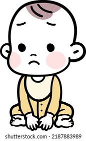  The facial expression of the baby :worry