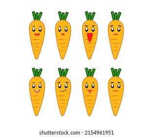 the facial expression of the carrot vegetable is very cute