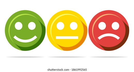 Facial expression feedback button icon