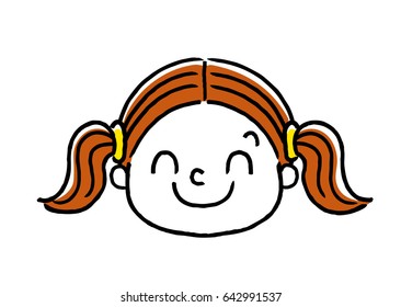 Facial expression of a girl: a smile