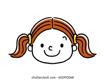 Facial expression of a girl: a smile
